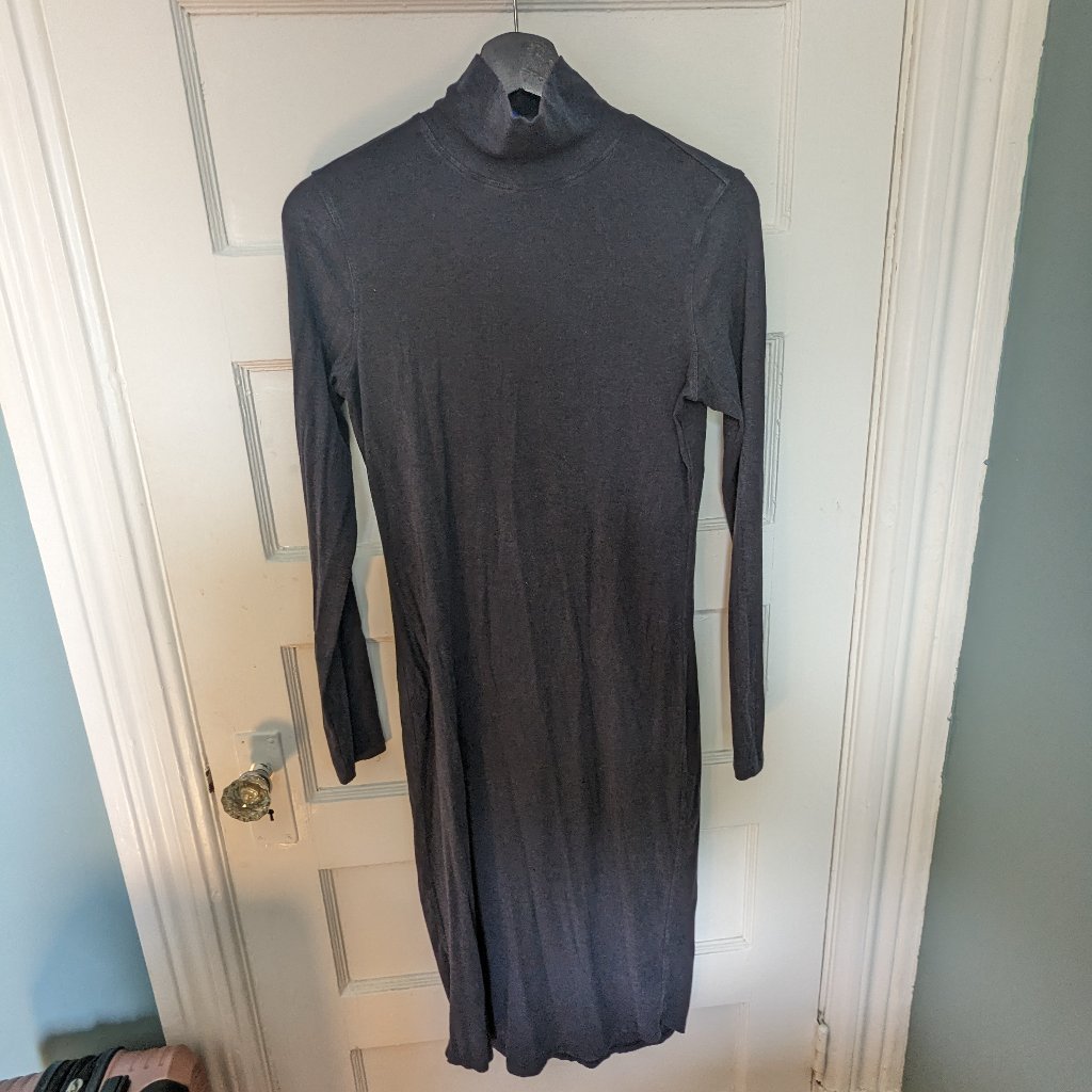 Kit & Ace Midi Length Sweater Dress - Heathered Navy